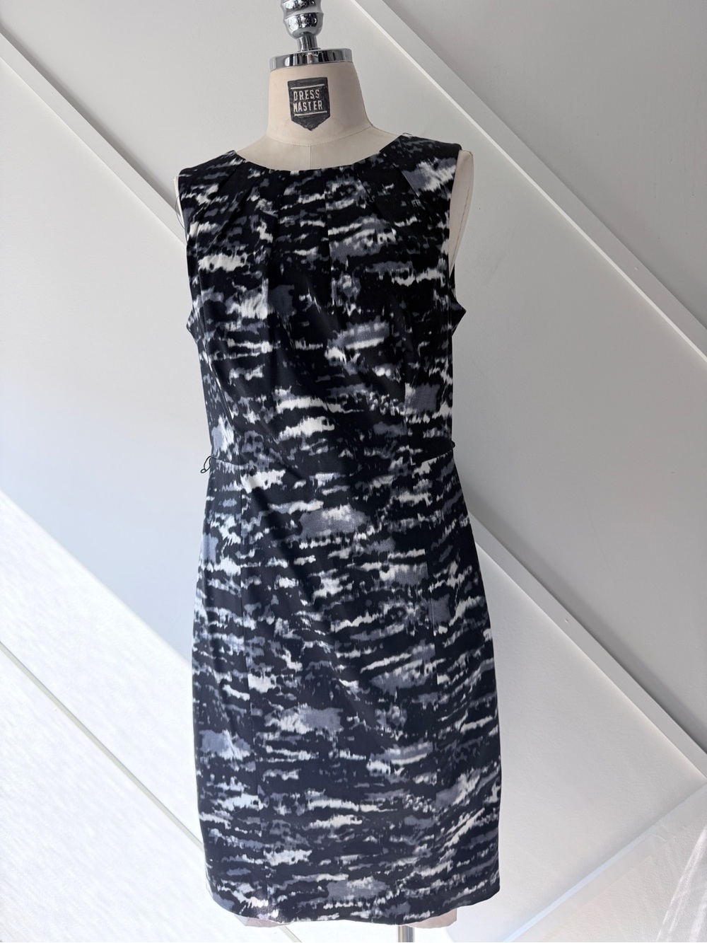Michael Kors Cotton Blend Sheath Dress Size 6 NWT | Black White Print Office
